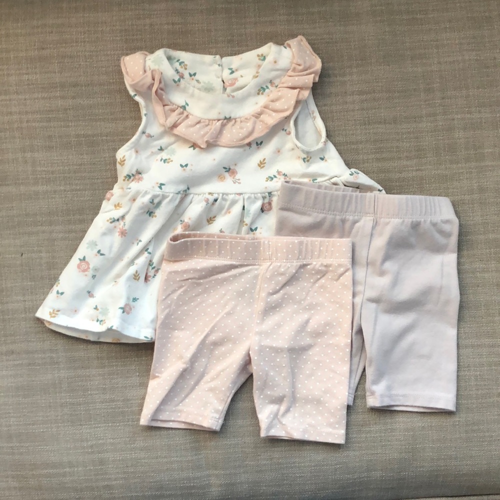 BOGO Cynthia Rowley 2 piece set Baby doll top and 2 shorts 12mo